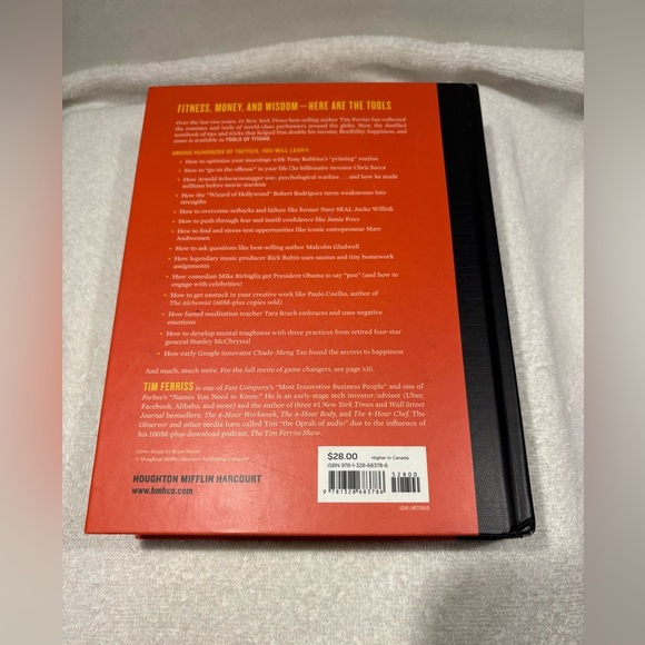 Tim Ferriss | Tools of Titans: Tactics, Habits of Billionaires Hardcover Book - Picture 2 of 7